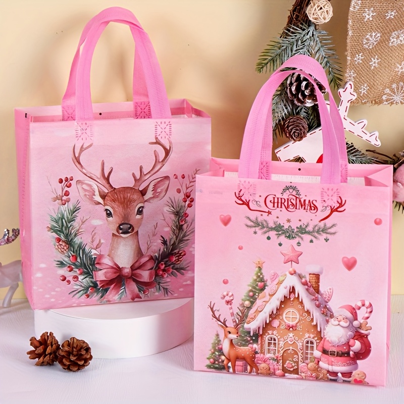 4/8pcs Pink Christmas Tote Bag - Elk Bugle Call recension och pris