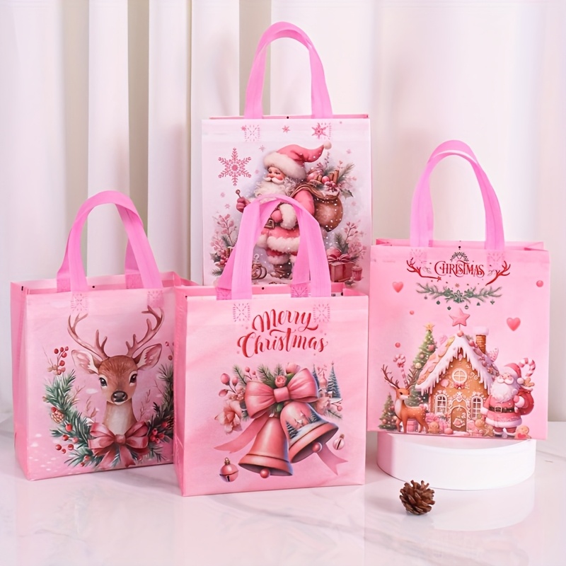 4/8pcs Pink Christmas Tote Bag - Elk Bugle Call recension och pris