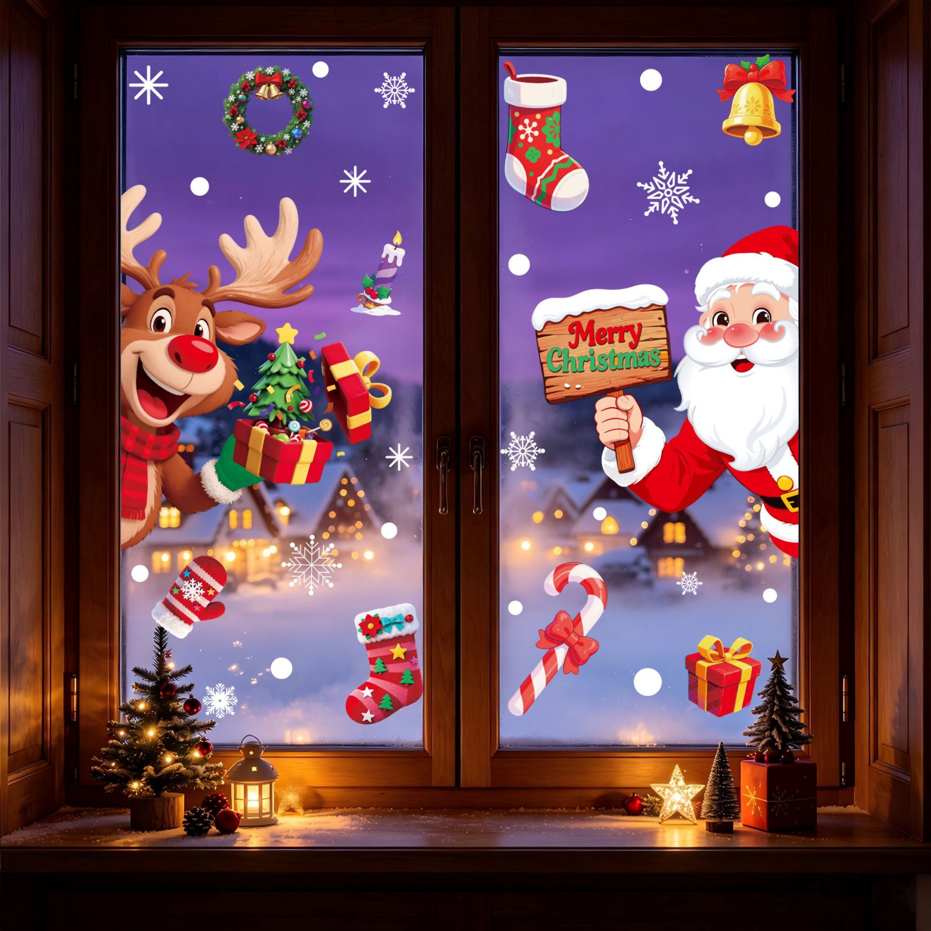 Christmas Static Glass Sticker - Elk Bugle Call recension och pris